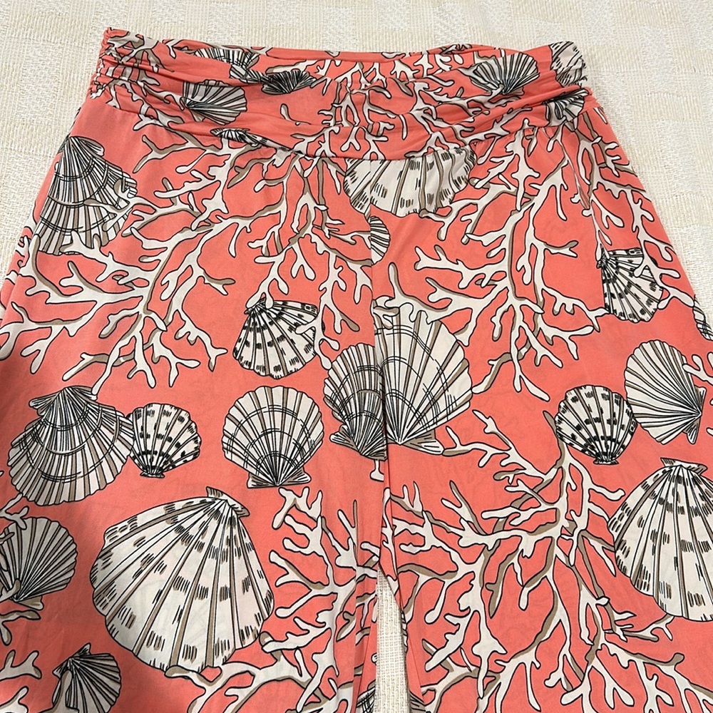 Boston Proper Orange and Pink Wide Leg Pants - Picture 3 of 9